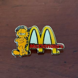 Vintage 80’s Collectible Mcdonald’s Employee Garfield Golden Arches Metal Pin