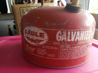 Vintage Eagle 2.  5 Gallon Galvanized Steel Gas Can