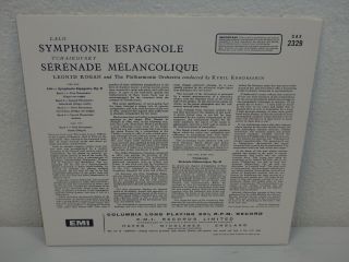 EMI SAX 2329 Kogan,  Lalo Symphonie Espagnole,  Kondrashin 180G NM Audiophile LP 2