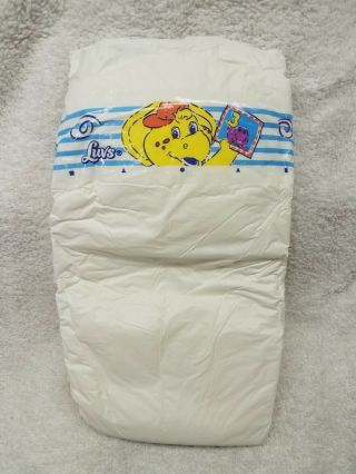 Vintage LUVS Plastic Backed Diaper - Size 3 - 2000 - Featuring Barney 1 Diaper 2
