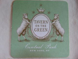 Qty Of 2 Paper Coasters From Tavern On The Green Nyc