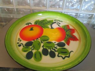 Vintage Mid Century Fruit Design Large Tray Graniteware / Enamelware Colorful