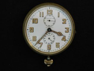 Vintage Swiss Made Angelus 15 Jewel 8 Day Alarm Travel / Car Clock Running