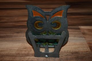 Cast Iron Owl Stained Glass Napkin Holder - 5.  5 