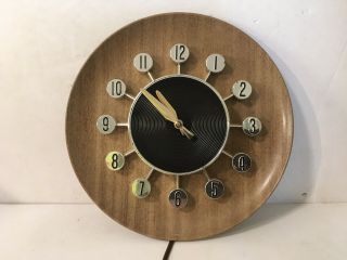 1960s Modernist Herold Electric Wall Clock Chicago Model 505 Mcm Vtg Record
