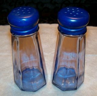 Blue Gemco Salt & Pepper Shakers