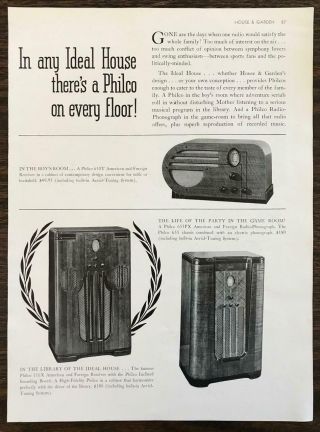 1936 Philco Radios Print Ad A Philco On Every Floor 610t 655px 116x Models