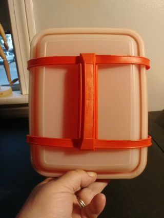 Tupperware Pak N Carry Lunch Box Only 1254 - 11 Red With Handle Vintage 2