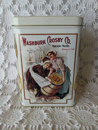 Washburn Crosby Co Gold Metal Flour Tin Vintage