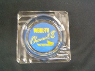 Vintage Wgal - Tv Channel 8 Lancaster Pa Clear Square Ashtray 4 " X 4 " Vgc F/s
