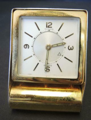 Vintage Lecoultre 8 - Day Folding Brass Alarm Clock