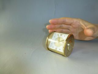 Exc Vintage Swiss Jaeger Lecoultre Memovox Alarm 8 Days Clock Luxury Brass Case