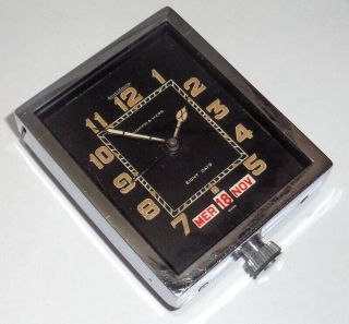 VERY RARE JAEGER - LECOULTRE MAPPIN & WEBB ALARM TRAVEL CLOCK 8 DAY TRIPLE DATE. 2