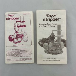 Vintage Dazey Stripper Model Dvs 5 - Instruction And Recipe Books - Replacement