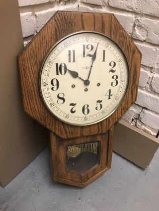 Large Howard Miller Oak Wall Clock Model 612 - 533 Regulator Westminster Chime