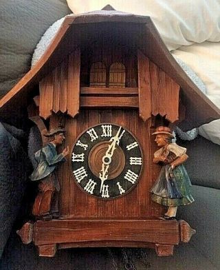 Large Vintage German Cuckoo Clock; Black Forest Bin