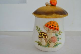 Vintage Sears Roebuck Mushroom Canister Cookie Jar