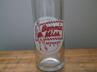 Vintage 1967 Bonnie Miss Beverages Acl Soda Bottle.  Cicero,  Ill 8 Oz.