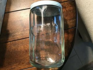 Vintage Hoosier Embossed Coffee Clear Ribbed Glass Jars W/aluminum Lid