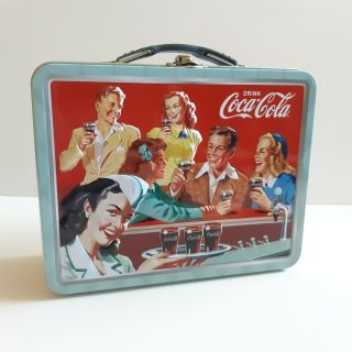 Drink Coca - Cola Embossed Lunch Box Storage Tin Have A Coke Sign Of Good Taste