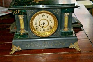 Vintage/Antique SETH THOMAS Adamantine Mantle Clock With Key And Pendulum 2