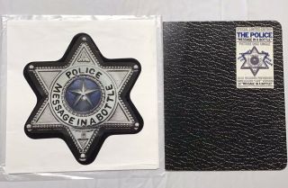 The Police Message In A Bottle 1980 U.  S.  A.  A&m Badge Shape Picture Disc & Wallet