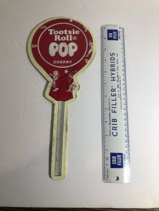 Tin Tootsie Roll Pop Sign 12 Inches Tall Cherry