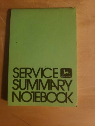 Vintage 1980 John Deere - Service Summary Notebook