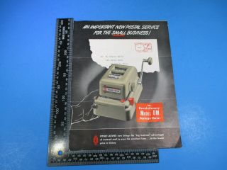 Vintage Pitney - Bowes Revolutionary Model Dm Postage Meter Brochure M6647
