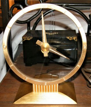 Art Deco Vintage Jefferson Golden Hour Electric Mystery Clock Table - Top