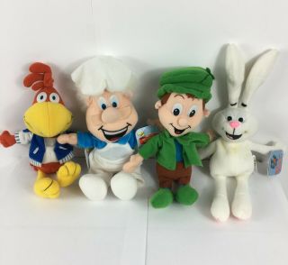 Set Of 4 General Mills Vintage Breakfast Pals Stuffed Plush Characters