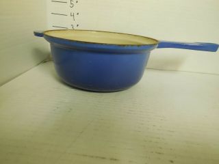Cast Iron Le Crueset 6.  5 Inch Frying Pan And Pot No.  18 Blue