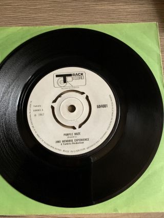 The Jimi Hendrix Experience - Purple Haze - 7 " Vinyl Single Record Rare