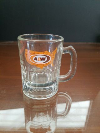 Vintage A&w Mini - Mug,  Clear Glass,  3 Inches Tall,  Root Beer Glass