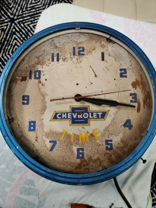 Lackner Neon Clock - Chevrolet Time - Chevy