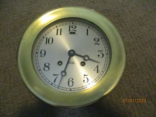 Chelsea 6 " Ships Bell Clock,  Brass Case.
