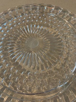 Federal Glass Mid Century Clear Cake Plate Vintage 3 Footed 11 