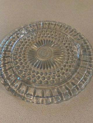 Federal Glass Mid Century Clear Cake Plate Vintage 3 Footed 11 