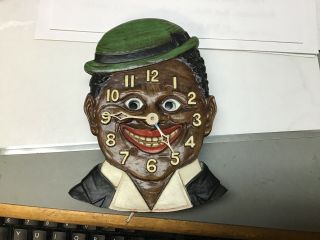 1930’s Lux Dixie Boy Animated Wall Clock D - 90919 Key Wind