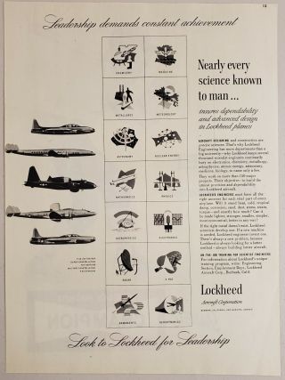 1952 Print Ad Lockheed Aircraft 5 Models Shown Burbank,  Ca Marietta,  Ga