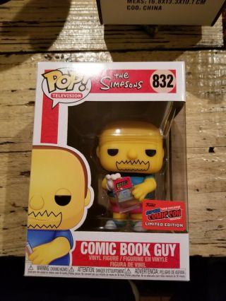 Funko Pop The Simpsons Comic Book Guy - Nycc 2020 Official Con Sticker