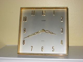 Luxor Clock 8 Day Swiss Made Modernist Art Deco Desk Clock 6 "