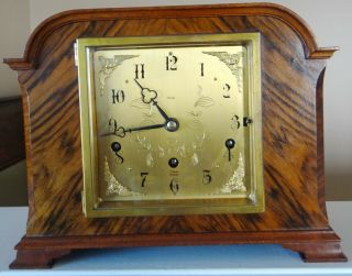 F.  W.  Elliott Oak Cased Mantel Clock Westminster/whittington Chimes
