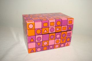 Vintage Metal Recipe Box Mid Century Mod Geometric Syndicate Usa Reserved