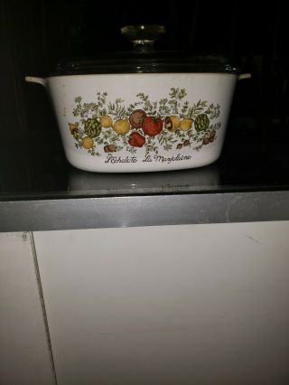 Vtg Spice Of Life Corning Ware 3 Qt W Lid Glass Pyrex L 