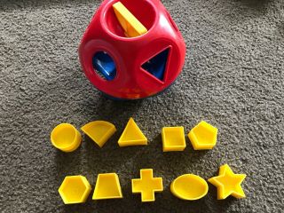 Vintage Tupperware Shape - O - Ball Toy With 10 Shapes Complete