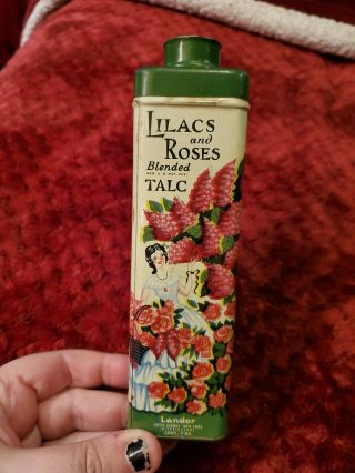 Vintage Lander Lilacs And Roses Blended Talc Powder Tin