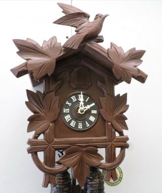Stunning Old German Black Forest Hubert Herr Carved 8 Day Cuckoo Clock With