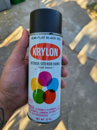 Vintage Krylon Semi Flat Black Spray Paint Can