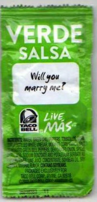 Taco Bell Verde Salsa Rare Collectible Un - Opened Will You Marry Me?